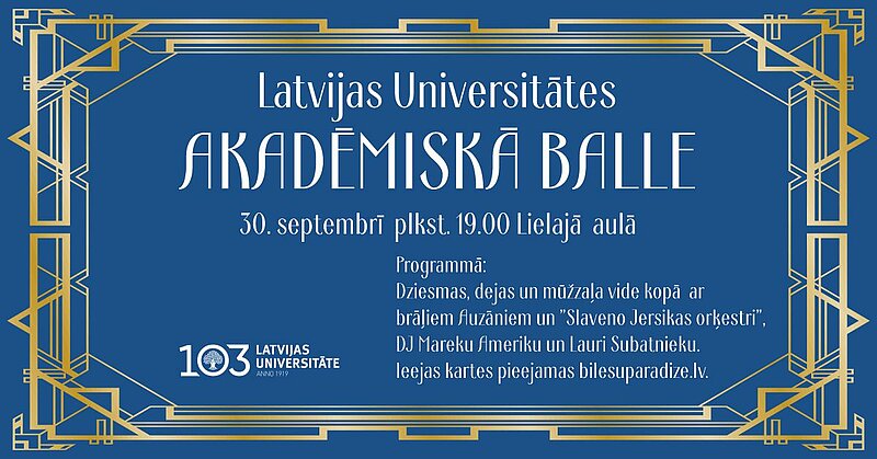 Latvijas Universitāte aicina darbiniekus un studentus uz Akadēmisko balli